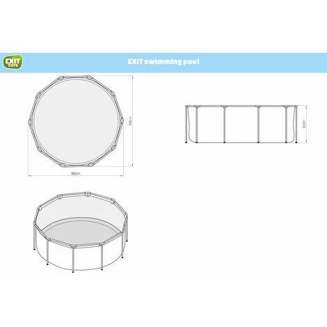 EXIT TOYS EXIT Black Leather Zwembad ø360x122cm Met Filterpomp - Zwart 7 EXIT TOYS EXIT Black Leather Zwembad ø360x122cm Met Filterpomp - Zwart – Image 5