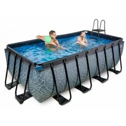 EXIT TOYS Piscine EXIT Stone 400x200x122cm Avec Pompe Filtrante - Grise 8 EXIT TOYS Piscine EXIT Stone 400x200x122cm Avec Pompe Filtrante - Grise -Piscine Soldes Boutique 64076578 3