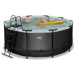 EXIT TOYS EXIT Black Leather Zwembad ø360x122cm Met Zandfilterpomp - Zwart