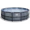 EXIT TOYS EXIT Stone Zwembad ø450x122cm Met Zandfilterpomp - Grijs -Piscine Soldes Boutique 64076590 1