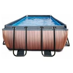 EXIT TOYS EXIT Wood Zwembad 400x200x100cm Met Filterpomp - Bruin