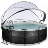 EXIT TOYS EXIT Black Leather Zwembad ø427x122cm Met Overkapping En Zandfilterpomp - Zwart -Piscine Soldes Boutique 64076597 1