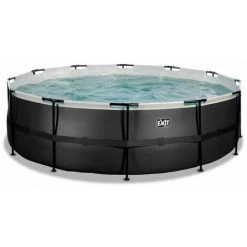 EXIT TOYS EXIT Black Leather Zwembad ø488x122cm Met Zandfilterpomp - Zwart