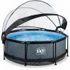 EXIT TOYS EXIT Stone Zwembad ø244x76cm Met Overkapping En Filterpomp - Grijs -Piscine Soldes Boutique 64076626 1