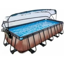 EXIT TOYS EXIT Wood Zwembad 540x250x100cm Met Overkapping En Zandfilterpomp - Bruin 9 EXIT TOYS EXIT Wood Zwembad 540x250x100cm Met Overkapping En Zandfilterpomp - Bruin -Piscine Soldes Boutique 64076631 3