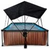 EXIT TOYS Piscine EXIT Wood 300x200x65cm Avec Voile D'ombrage Et Pompe Filtrante - Marron -Piscine Soldes Boutique 64076659 1