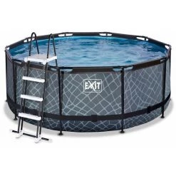 EXIT TOYS EXIT Stone Zwembad ø360x122cm Met Zandfilterpomp - Grijs