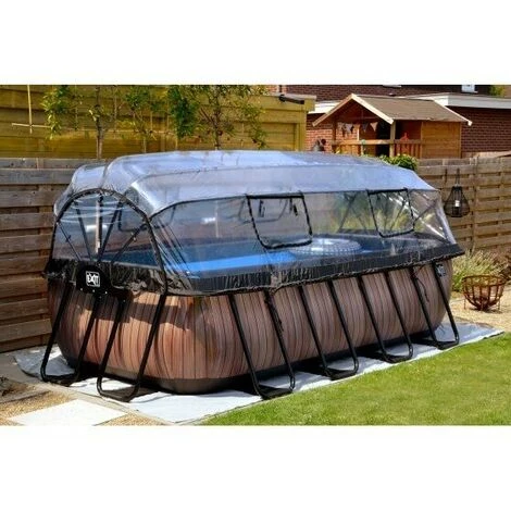 EXIT TOYS EXIT Wood Zwembad 400x200x100cm Met Overkapping En Zandfilterpomp - Bruin 5 EXIT TOYS EXIT Wood Zwembad 400x200x100cm Met Overkapping En Zandfilterpomp - Bruin – Image 3