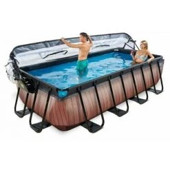 EXIT TOYS EXIT Wood Zwembad 400x200x100cm Met Overkapping En Zandfilterpomp - Bruin 10 EXIT TOYS EXIT Wood Zwembad 400x200x100cm Met Overkapping En Zandfilterpomp - Bruin -Piscine Soldes Boutique 64076707 4