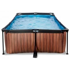 EXIT TOYS EXIT Wood Zwembad 220x150x65cm Met Filterpomp - Bruin