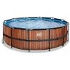 EXIT TOYS EXIT Wood Zwembad ø427x122cm Met Filterpomp - Bruin