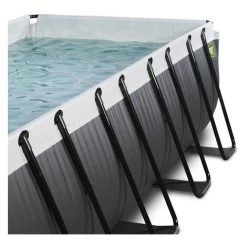 EXIT TOYS EXIT Black Leather Zwembad 400x200x100cm Met Zandfilterpomp En Overkapping En Warmtepomp - Zwart -Piscine Soldes Boutique 64076714 3