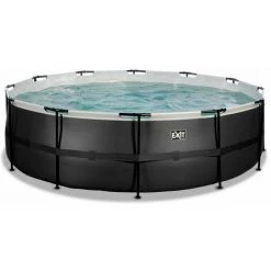 EXIT TOYS EXIT Black Leather Zwembad ø488x122cm Met Filterpomp - Zwart