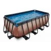 EXIT TOYS Piscine EXIT Wood 400x200x122cm Avec Pompe Filtrante à Sable - Marron