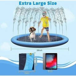 LTS FAFA Tapis D'arrosage Anti-éclaboussures Pour Chiens Enfants, Tapis De Jeu D'eau Durable épaissi De 59 Po -Piscine Soldes Boutique 64085970 3