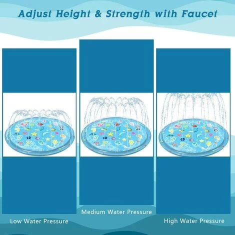 Tapis Jet D'eau Pour Enfants Jouets, Tapis à Eau Splash Pad Jeu Exterieur Jardin Arroseur Pourt Les Pelouses 170cm - DKSFJKL 6 Tapis Jet D'eau Pour Enfants Jouets, Tapis à Eau Splash Pad Jeu Exterieur Jardin Arroseur Pourt Les Pelouses 170cm - DKSFJKL – Image 4