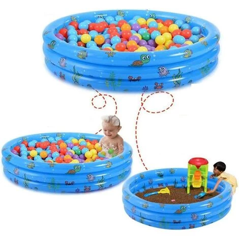 WAVE Piscine Gonflable Enfant Pataugeoire Ronde Ocean Life Épaissi Piscine Gonflable Familiale Pour Le Jardin Pour Enfants Adultes Familles 3 Boudins Diamètre 100*35 Cm 4 WAVE Piscine Gonflable Enfant Pataugeoire Ronde Ocean Life Épaissi Piscine Gonflable Familiale Pour Le Jardin Pour Enfants Adultes Familles 3 Boudins Diamètre 100*35 Cm – Image 2