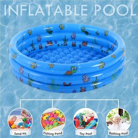 WAVE Piscine Gonflable Enfant Pataugeoire Ronde Ocean Life Épaissi Piscine Gonflable Familiale Pour Le Jardin Pour Enfants Adultes Familles 3 Boudins Diamètre 100*35 Cm 5 WAVE Piscine Gonflable Enfant Pataugeoire Ronde Ocean Life Épaissi Piscine Gonflable Familiale Pour Le Jardin Pour Enfants Adultes Familles 3 Boudins Diamètre 100*35 Cm – Image 3
