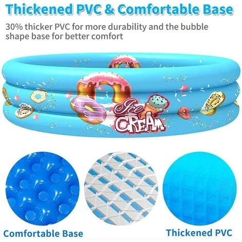 WAVE Piscine Gonflable Pour Bébé , Pataugeoire, Piscine Gonflable En Plastique Pour Bébé Intérieure/extérieure, Fête D'été En Eau Sûre, 110 X 30 Cm (43,3 X 11,8 Pouces) 4 WAVE Piscine Gonflable Pour Bébé , Pataugeoire, Piscine Gonflable En Plastique Pour Bébé Intérieure/extérieure, Fête D'été En Eau Sûre, 110 X 30 Cm (43,3 X 11,8 Pouces) – Image 2