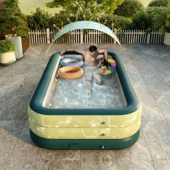 TANCYCO Auto Gonflage Piscine Gonflable Résistant Au Soleil Radeau De Flotteur De Piscine Auvent Amovible Pour La Fête De L'eau De Cour Extérieure (Vert,3.05M) 8 TANCYCO Auto Gonflage Piscine Gonflable Résistant Au Soleil Radeau De Flotteur De Piscine Auvent Amovible Pour La Fête De L'eau De Cour Extérieure (Vert,3.05M) -Piscine Soldes Boutique 64277550 2