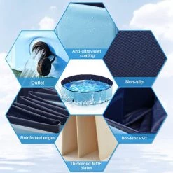 TANCYCO Piscine Pliable En PVC Pour Chien, Chat, Animal De Compagnie, Piscine Pour Chien, Baignoire Pour Enfants, Bassin D'eau Pour Chiens, Chats Et Enfants En été, 90 X 30 Cm (bleu) 10 TANCYCO Piscine Pliable En PVC Pour Chien, Chat, Animal De Compagnie, Piscine Pour Chien, Baignoire Pour Enfants, Bassin D'eau Pour Chiens, Chats Et Enfants En été, 90 X 30 Cm (bleu) -Piscine Soldes Boutique 64277573 4