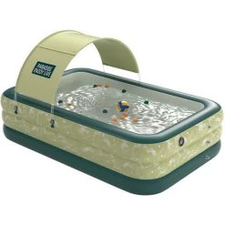 TANCYCO Auto Gonflage Piscine Gonflable Résistant Au Soleil Flotteur Radeau Auvent Amovible Pour La Fête De L'eau De Cour Extérieure (Vert, 2.1M) -Piscine Soldes Boutique 64277597 4