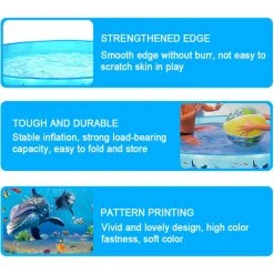 TANCYCO 122 * 25cm / 48 * 9.8in Piscine Extérieure Pour Enfants Piscines De Forme Ronde Pliables Portables Pour Enfants Tout-petits Jeu D'eau D'été 10 TANCYCO 122 * 25cm / 48 * 9.8in Piscine Extérieure Pour Enfants Piscines De Forme Ronde Pliables Portables Pour Enfants Tout-petits Jeu D'eau D'été -Piscine Soldes Boutique 64277721 4