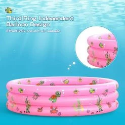 BF Piscine Gonflable Ronde, Pataugeoire Gonflable 100x40cm, Pataugeoire Pour Piscine, Pataugeoire Ronde, Piscine Gonflable Pour Enfants, Jouets De Jardin D'été Familial Piscine Pour Enfants Intérieure Et Extérieure -Piscine Soldes Boutique 64388299 3
