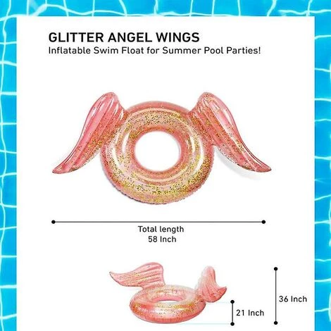 LTS FAFA Ailes D'ange Gonflable Flotteur De Bain Anneau Confettis Salon Transparent Pour été Piscine Fête Amusant Plage Tube D'eau Jouets Femmes Adultes 4 LTS FAFA Ailes D'ange Gonflable Flotteur De Bain Anneau Confettis Salon Transparent Pour été Piscine Fête Amusant Plage Tube D'eau Jouets Femmes Adultes – Image 2