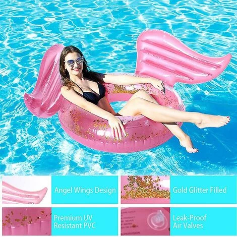 LTS FAFA Ailes D'ange Gonflable Flotteur De Bain Anneau Confettis Salon Transparent Pour été Piscine Fête Amusant Plage Tube D'eau Jouets Femmes Adultes 7 LTS FAFA Ailes D'ange Gonflable Flotteur De Bain Anneau Confettis Salon Transparent Pour été Piscine Fête Amusant Plage Tube D'eau Jouets Femmes Adultes – Image 5