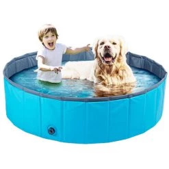 BENOBBY KIDS Pecute Piscine Pour Chien | Baignoire Chien Pliable | Tissus Non Toxique, Piscine Enfant | Pour Jardin, Patio Ou Salle De Bain, Plus Robuste | Nouvelle Version - Résistant à L'usure,30*10cm，bleu