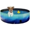 BENOBBY KIDS Pecute Piscine Pour Chien | Baignoire Chien Pliable | Tissus Non Toxique, Piscine Enfant | Pour Jardin, Patio Ou Salle De Bain, Plus Robuste | Nouvelle Version - Résistant à L'usure,80*30cm，modèle De Paysage Marin