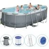 Piscine Tubulaire Bestway Ovale 427x250x100 Cm - Avec Pompe De Filtration