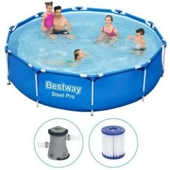 Piscine Tubulaire Bestway Ronde 305x76 Cm - Avec Pompe De Filtration