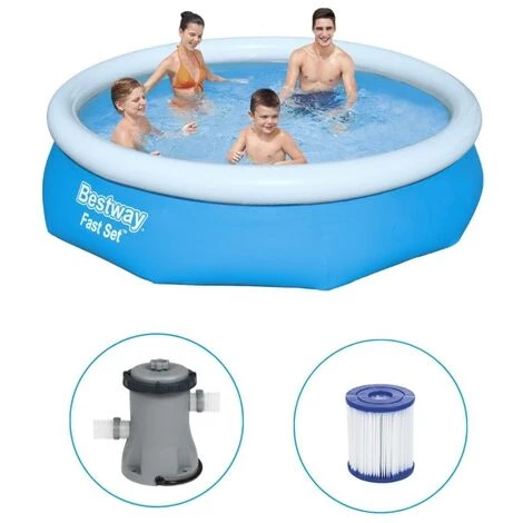 Piscine Gonflable Bestway Ronde 305x76 Cm - Avec Pompe De Filtration 3 Piscine Gonflable Bestway Ronde 305x76 Cm - Avec Pompe De Filtration