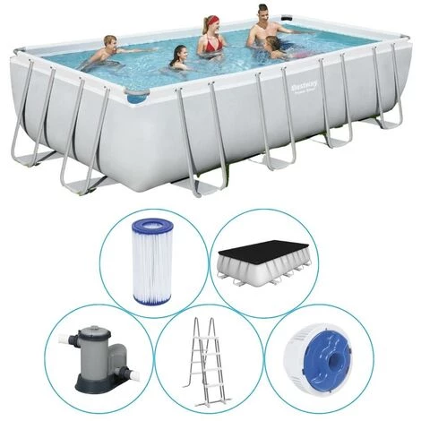 Piscine Tubulaire Bestway Rectangulaire 549x274x122 Cm - Accessoires Inclus 3 Piscine Tubulaire Bestway Rectangulaire 549x274x122 Cm - Accessoires Inclus