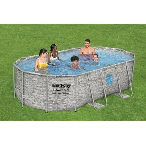 Piscine Tubulaire Bestway Ovale 427x250x100 Cm - Accessoires Inclus 4 Piscine Tubulaire Bestway Ovale 427x250x100 Cm - Accessoires Inclus – Image 2
