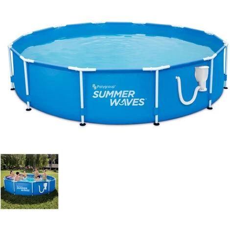 EDG By AQUALUX INTERNATIONAL Kit Piscine Hors Sol - Tubulaire - Ronde - 366 X 76 Cm - Avec Filtration - Bleu 3 EDG By AQUALUX INTERNATIONAL Kit Piscine Hors Sol - Tubulaire - Ronde - 366 X 76 Cm - Avec Filtration - Bleu