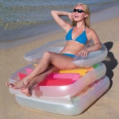 BENOBBY KIDS Chaise Longue Gonflable Pliante Haute Couture 201x89 Cm Trois Chambres à Air Et Soupapes De Sécurité Pour Un Gonflage Rapide Et Facile Avec Patch Inclus -Piscine Soldes Boutique 65372313 4