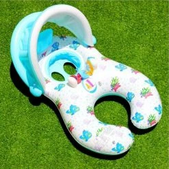 BENOBBY KIDS Flotteurs Pour Bébé, Flotteur De Natation Pour Bébé, Flotteur De Cou De Bébé Réglable Gonflable Double Airbag Flotteur De Natation Piscine Anneau De Bain Pour Enfants (poisson De Mer - Blanc Cassé) -Piscine Soldes Boutique 65372578 2