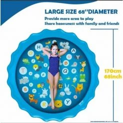 BDD Lettres De Dessin Animé Tapis De Pulvérisation Tapis De Jeu De Pelouse En Plein Air Pour Enfants Tapis De Jeu D'eau Jouets Tapis D'arrosage 170cm -Piscine Soldes Boutique 65376299 4