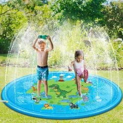 OSQI Piscine D'arrosage Pour Enfants, Tampons Anti-éclaboussures De Jeu D'eau Durables Pour Enfants De 68 Pouces, Piscine D'éclaboussures Remplie D'eau De Jardin D'été Pour Enfants Et Chiens -Piscine Soldes Boutique 65503698 3