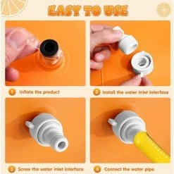 OSQI Jouets Gonflables Orange D'arroseur, Arroseur Extérieur De Jet D'eau, Arroseur Extérieur De Cour De Jouet De Jeu De L'eau De 80cm Pour La Cour D'été Et Le Jeu Extérieur -Piscine Soldes Boutique 65503742 5