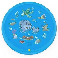 OSQI Tapis De Jeu Pour Tout-petits 170 Cm Gonflable En Plein Air Tapis De Jeu Piscine Arroseur Jouet Antidérapant été Cour Tapis De Jeu Bleu