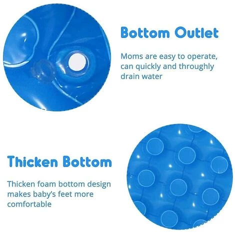 Thsinde Pataugeoire Ronde Pour Enfants Piscine Gonflable En PVC Pour Enfants Sur Le Thème De L'océan Piscine Hors Sol Pour Enfants Adultes Et Familles ( 6 Thsinde Pataugeoire Ronde Pour Enfants Piscine Gonflable En PVC Pour Enfants Sur Le Thème De L'océan Piscine Hors Sol Pour Enfants Adultes Et Familles ( – Image 4