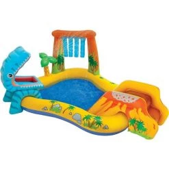 FVO Aire De Jeux Gonflable Bassin Et Toboggan ，aire De Jeux Jurassic -Piscine Soldes Boutique 66167756 4