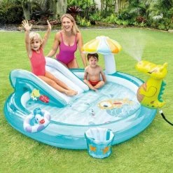 FVO Piscine Gonflable Pour Bébé , Pataugeoire, Piscine Gonflable En Plastique Pour Bébé Intérieure/extérieure, Fête D'été En Eau Sûre, 203cmX173cmX89cm -Piscine Soldes Boutique 66167859 3