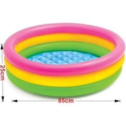Piscine Gonflable Jardin Piscine 51128 Piscine Gonflable Pataugeoire Ronde Arc En Ciel 3 Boudins 85 X 25 Cm -Adélala -Piscine Soldes Boutique 66385296 2