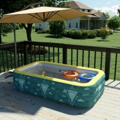 Piscine Gonflable, Jardin Piscine ,Piscine , Piscine Familiale Gonflable Automatique Sans Fil Piscine Pour Enfants, Double Baignoire Piscine Pour Enfants Adultes, Fête D'été Pour Jardin D'arrière-cour -Adélala -Piscine Soldes Boutique 66386712 5