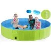 GRID COOL Piscine Pour Chien | XL 160x30cm, Baignoire Chien Pliable | Tissu Non Toxiques, Piscine Enfant | Pour Jardin, Patio Ou Salle De Bain, Plus Robuste | Nouvelle Version - Inusable, Avec Poignées